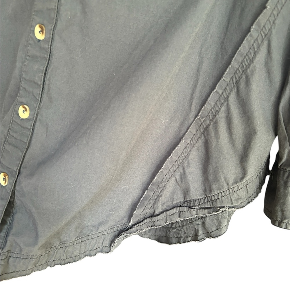 We The Free People Button Down Shirt Women’s Size XS Gray Oversized Casual Boho - Picture 2 of 4